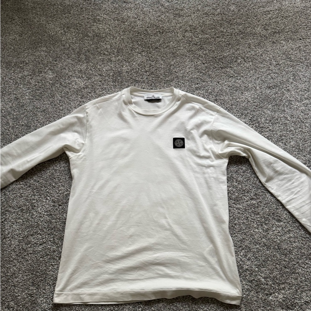 Stone Island White Long Sleeve Shirt